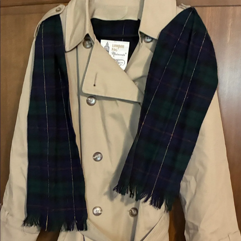 London Fog Beige Trench Coat with Belt - Picture 5 of 6